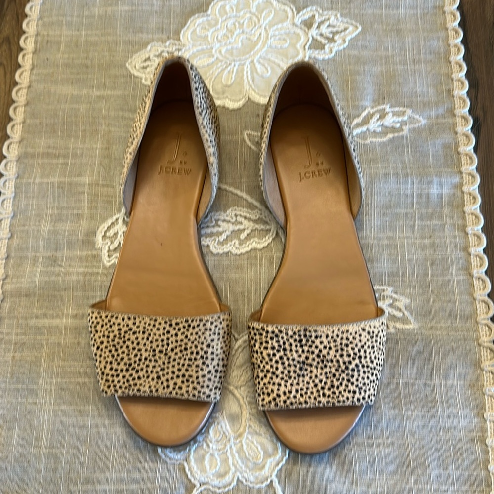 JCrew Animal Print Cheetah Leopard Slides 8.5